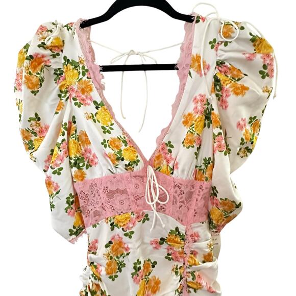 NWT For Love and Lemons Emma Midi Dress - Marigold - Picture 5 of 8